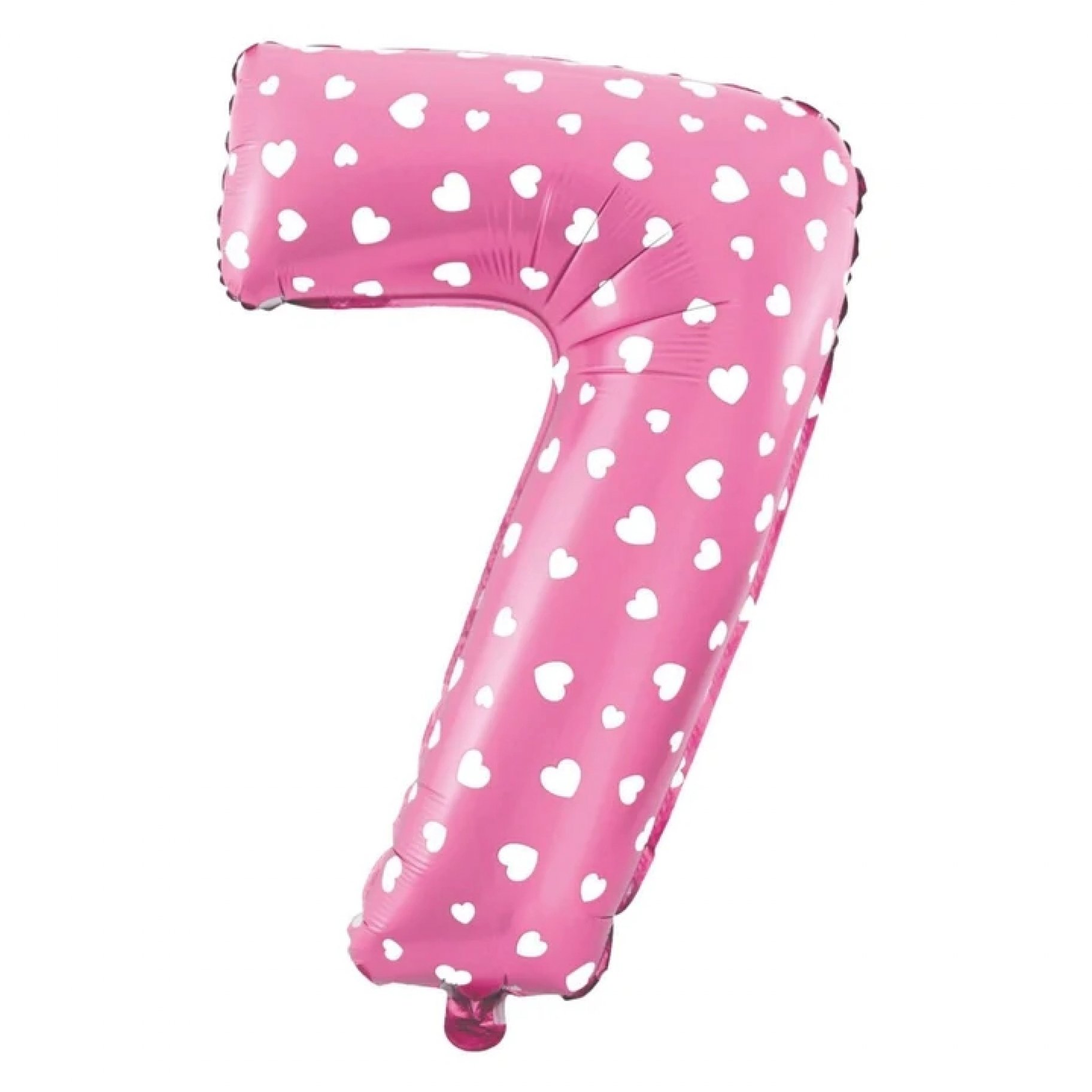 Fooliumist roosa südametega õhupall Number "7"