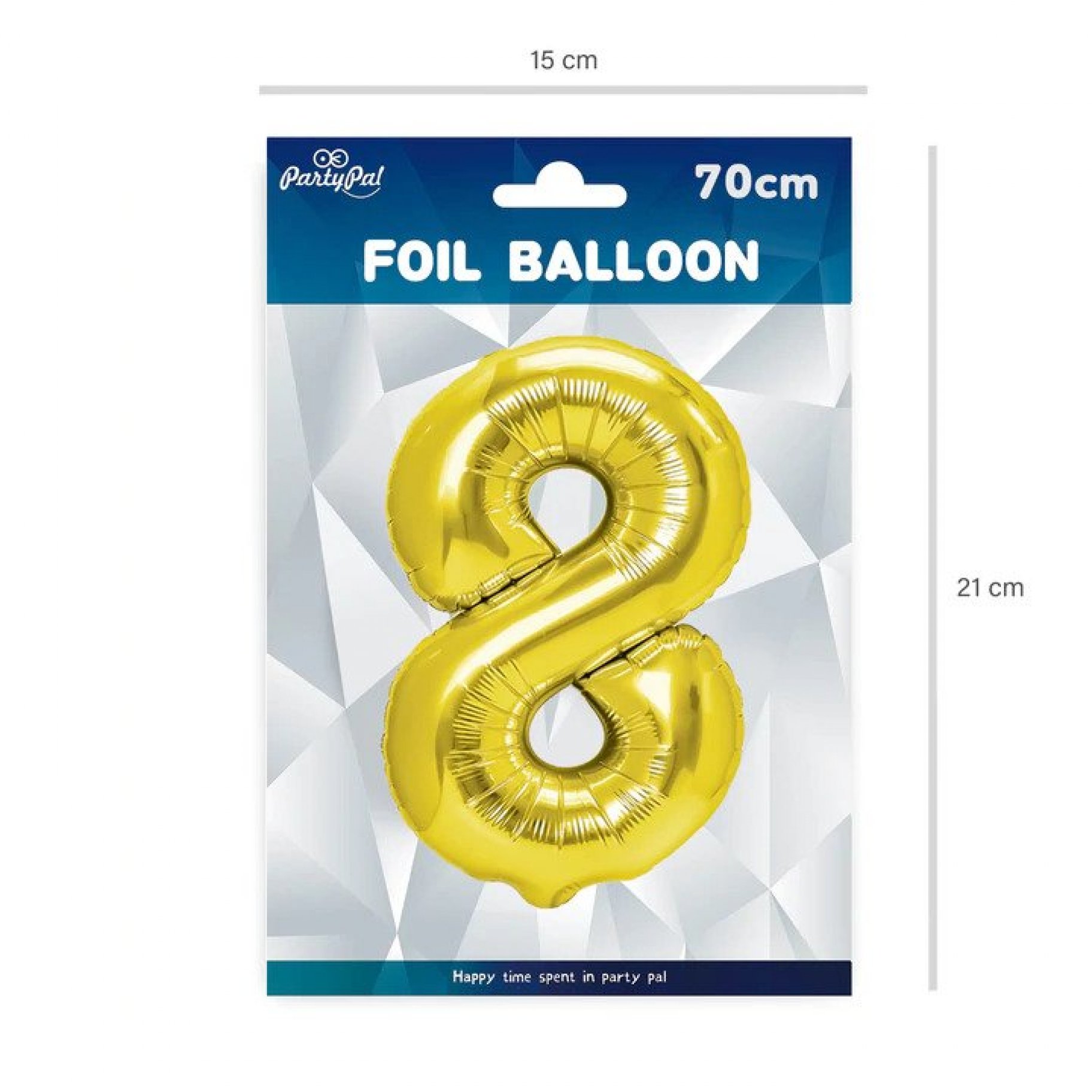 Fooliumist kuldne õhupall "Number 8"