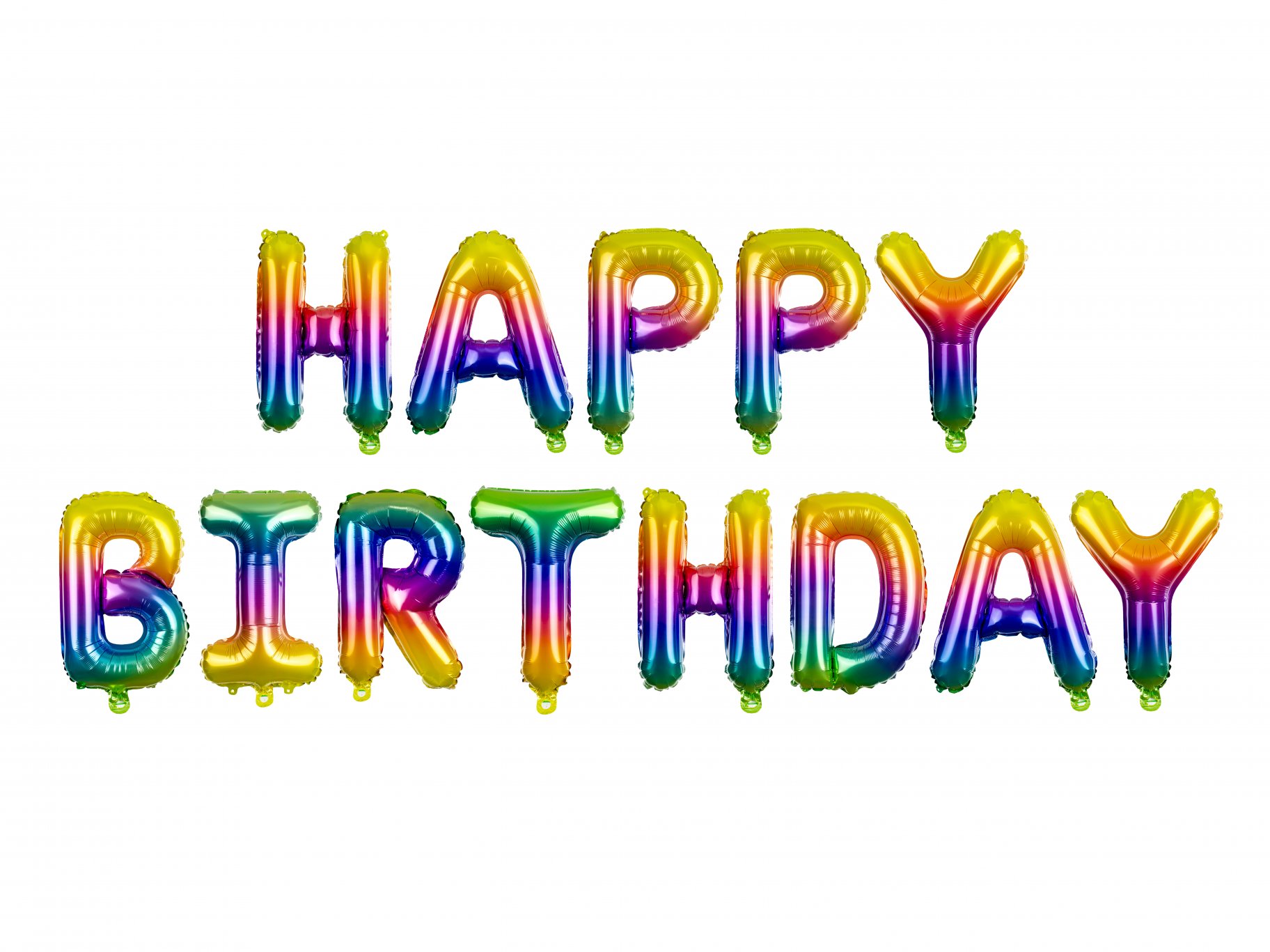Fooliumist värvilised õhupallid "Happy Birthday"