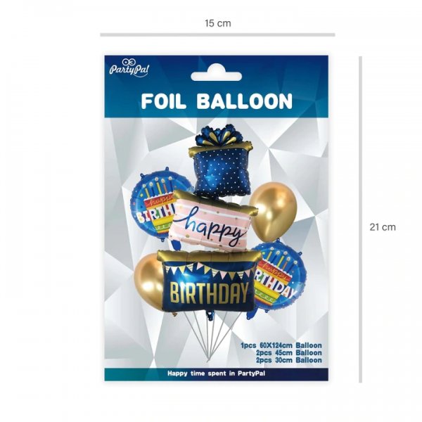 Fooliumist ja lateksist õhupallide komplekt "Happy Birthday kingitus"