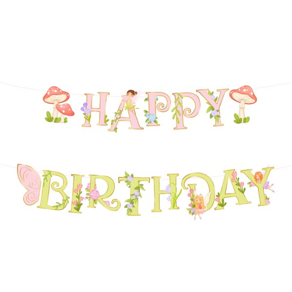 Bänner "Haldjad - Happy Birthday"