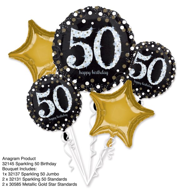 Fooliumist õhupallide komplekt "Number 50"