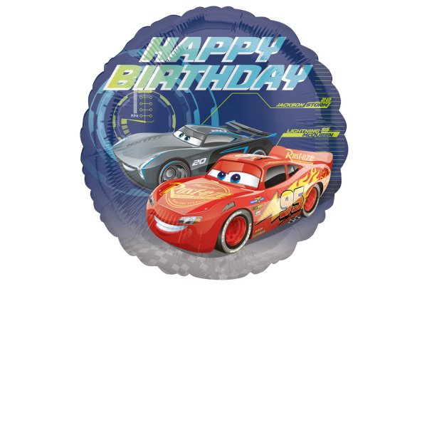 Fooliumist õhupall "Autod 3 - Happy Birthday"