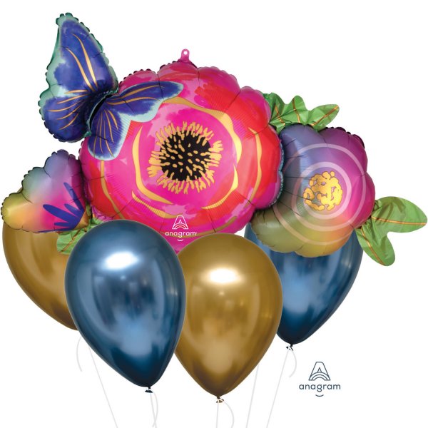 Fooliumist ja lateksist õhupallide komplekt "Liblikas lillel"