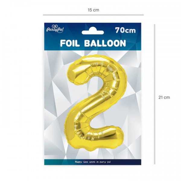 Fooliumist kuldne õhupall "Number 2"