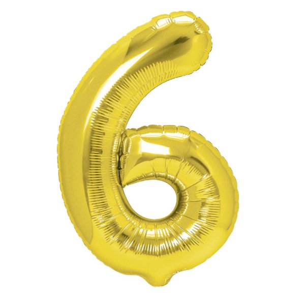 Fooliumist kuldne õhupall "Number 6"