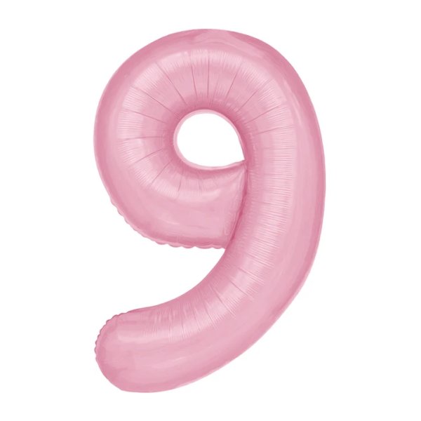 Fooliumist heleroosa õhupall Number "9"