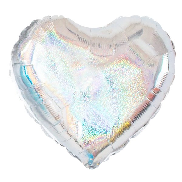 Fooliumist õhupall "Hõbedane holograafiline süda"