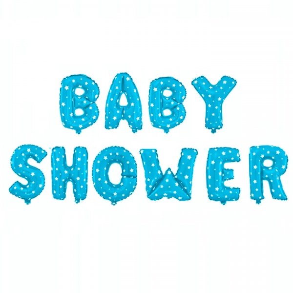 Fooliumist õhupall "Sinised tähed Baby Shower"