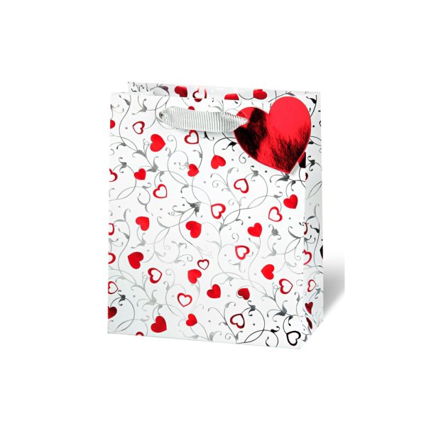 Keskmine kinkekott "Silver Hearts"