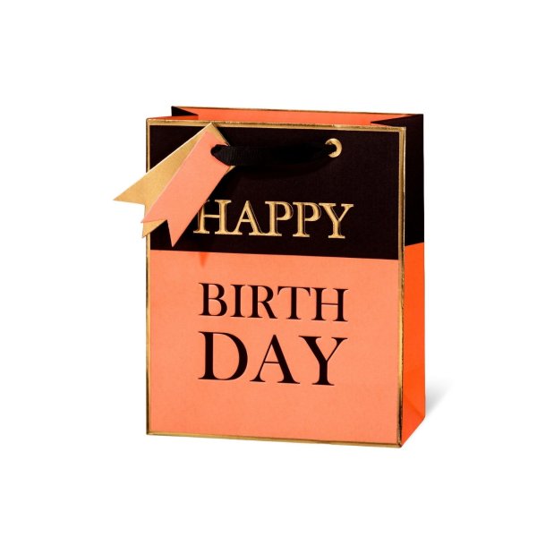 Keskmine kinkekott "Black & Orange"