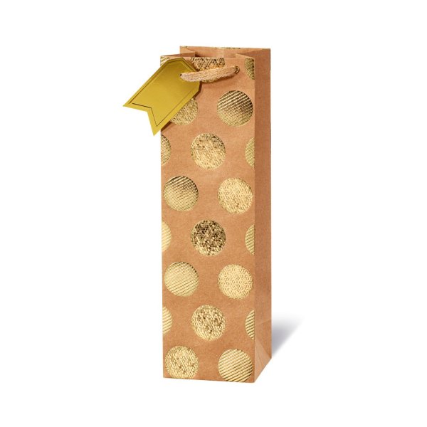 Pudeli kinkekott "Golden Dots"