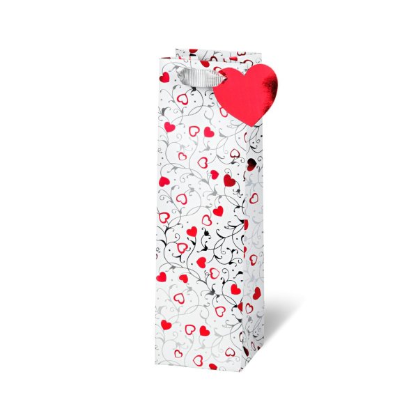 Pudeli kinkekott "Silver Hearts"