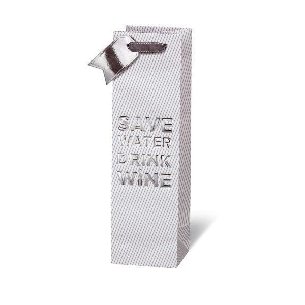Pudeli kinkekott "Save water drink wine"
