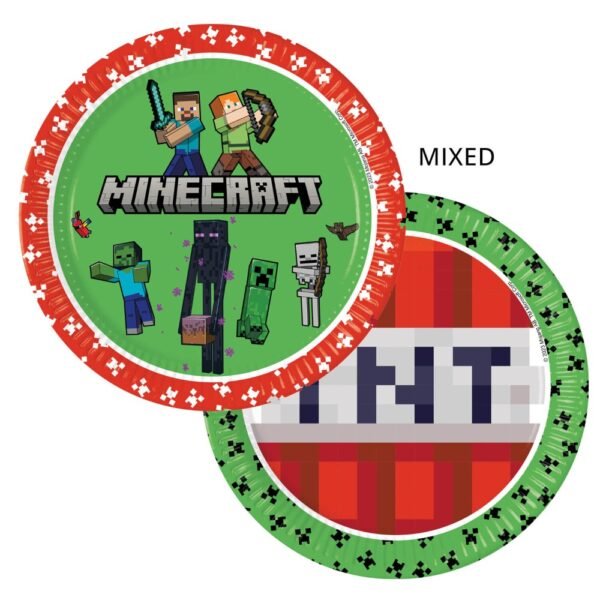 Suured papptaldrikud "Minecraft"