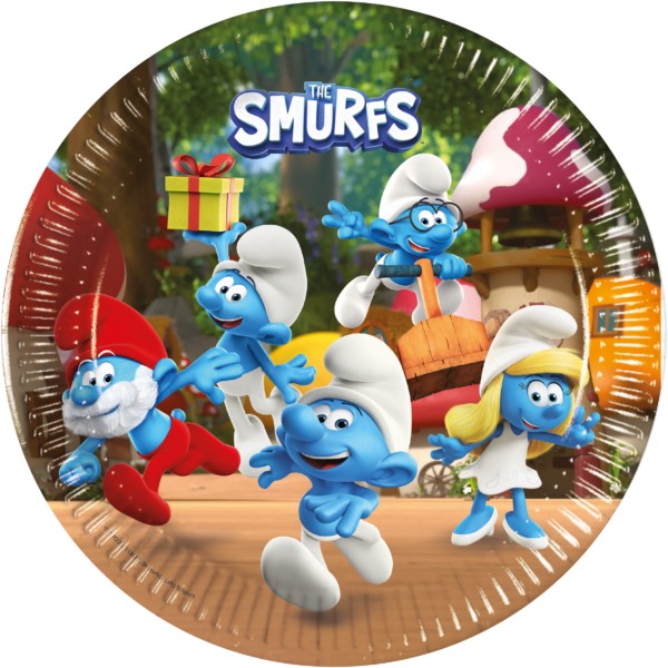 Suured papptaldrikud "Smurfid"
