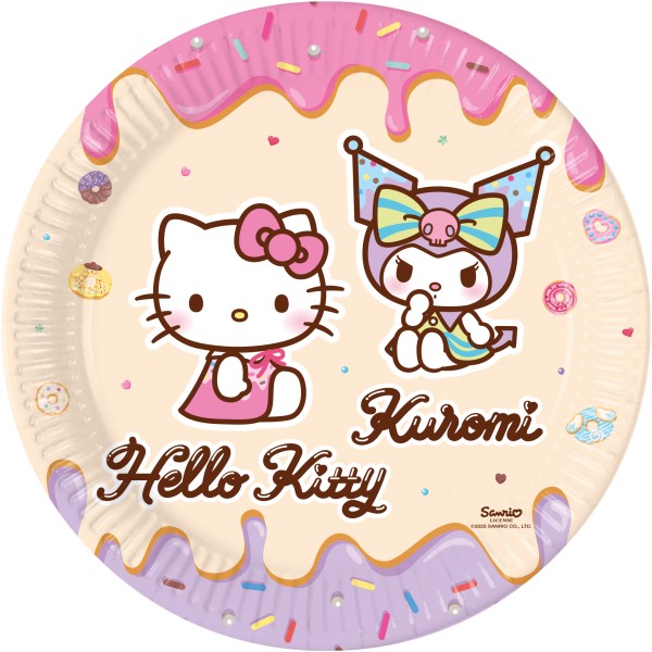 Suured papptaldrikud "Hello Kitty & Kuromi"