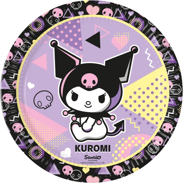Suured papptaldrikud "Hello Kitty Kuromi Pop Art"