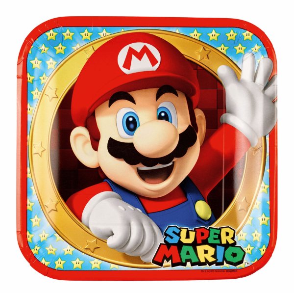 Suured papptaldrikud "Super Mario"
