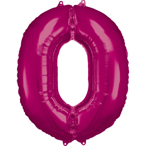 Fooliumist roosa õhupall "Number 0"