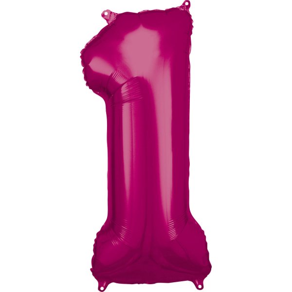 Fooliumist roosa õhupall "Number 1"