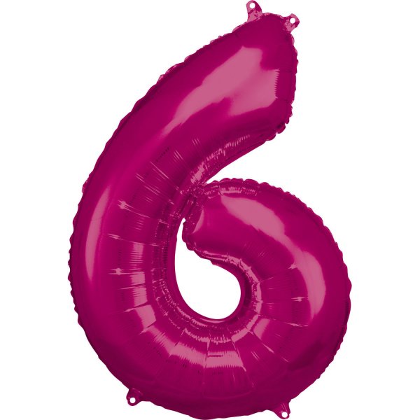 Fooliumist roosa õhupall "Number 6"