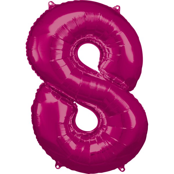 Fooliumist roosa õhupall "Number 8"