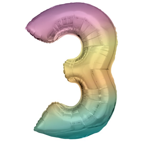 Fooliumist värviline õhupall "Number 3"