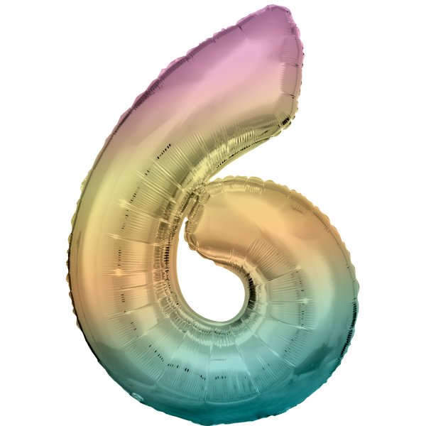 Fooliumist värviline õhupall "Number 6"