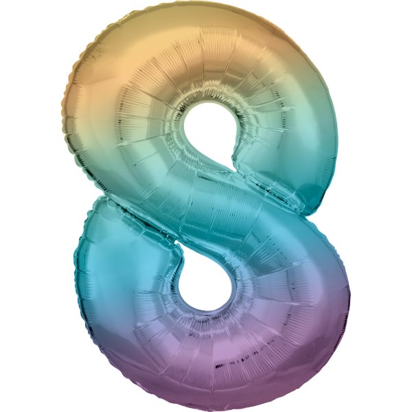 Fooliumist värviline õhupall "Number 8"