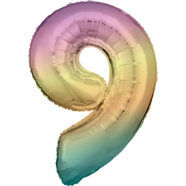 Fooliumist värviline õhupall "Number 9"