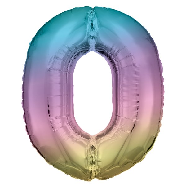 Fooliumist värviline õhupall "Number 0"