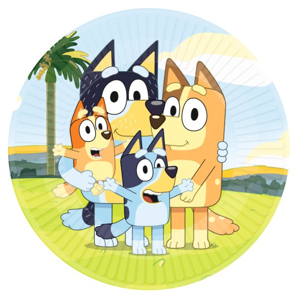 Suured papptaldrikud "Bluey"