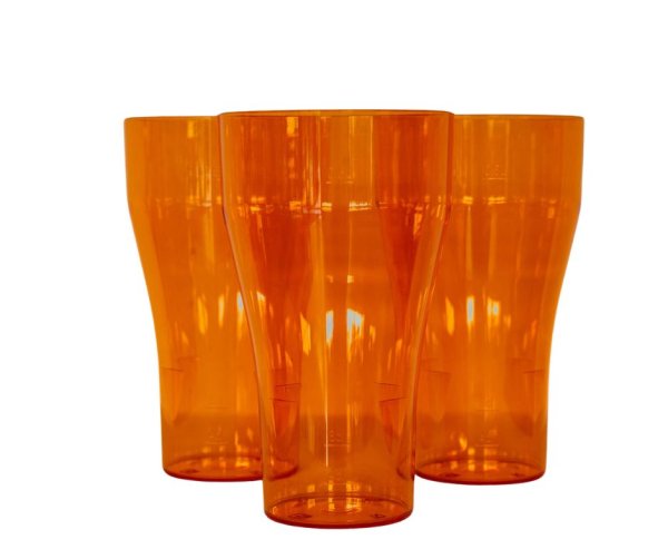 Korduvkasutatav plastikust joogiklaas "Oranž läbipaistev"