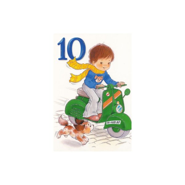 Õnnitluskaart poisile numbriga "10"
