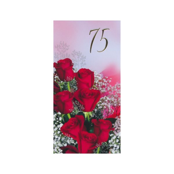Õnnitluskaart "Punased roosid 75"