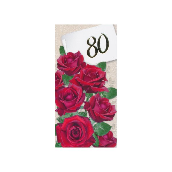 Õnnitluskaart "Punased roosid 80"