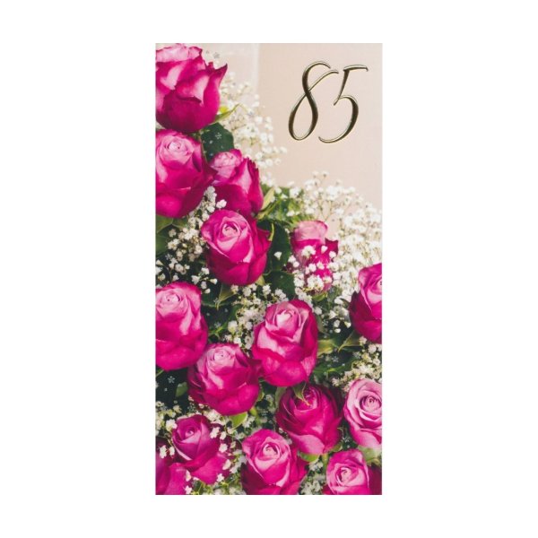 Õnnitluskaart "Roosad roosid kipslillega 85"
