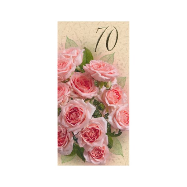 Õnnitluskaart "Roosa roosid 70"