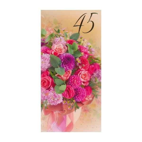 Õnnitluskaart "Roosad daaliad 45"