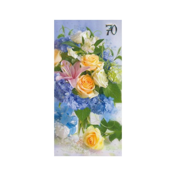 Õnnitluskaart "Roosid ja liiliad 70"