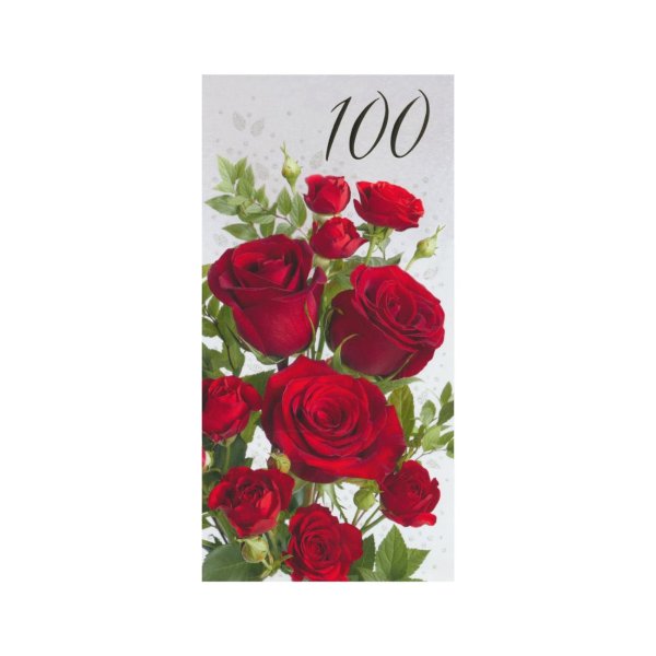Õnnitluskaart "Punased roosid 100"