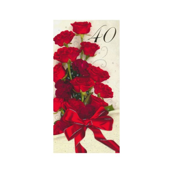 Õnnitluskaart "Punased roosid 40"