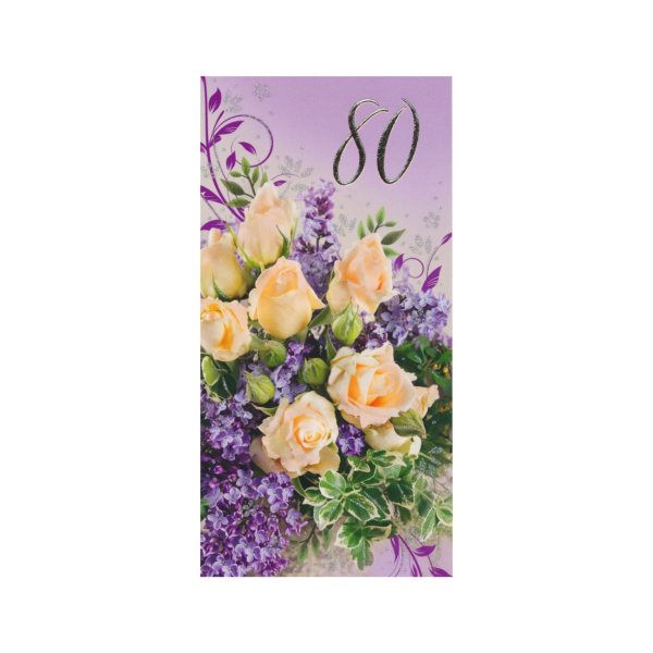 Õnnitluskaart "Sirelid ja roosid 80"