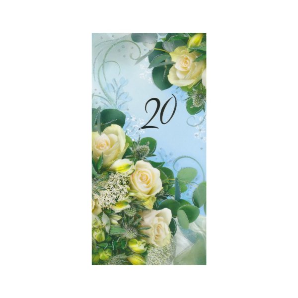 Õnnitluskaart "Valged roosid 20"