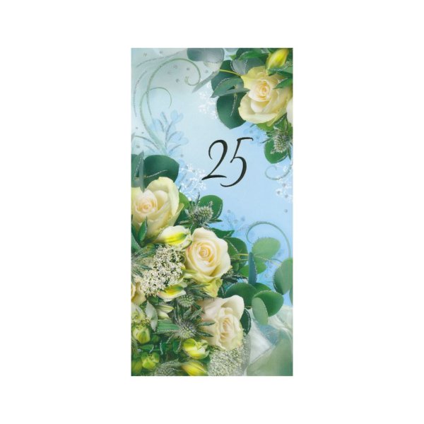 Õnnitluskaart "Valged roosid 25"