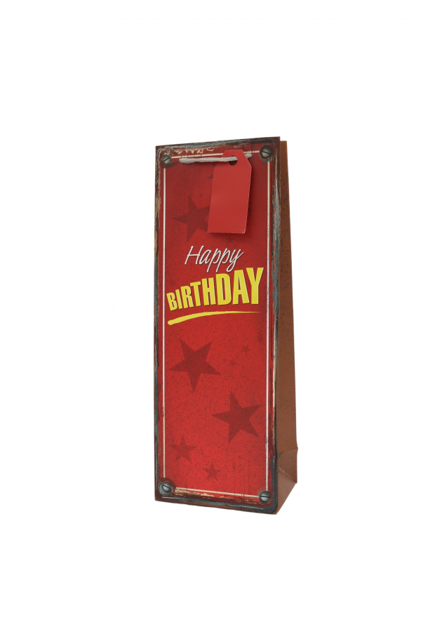 Pudeli kinkekott "Vintage Happy Birthday"