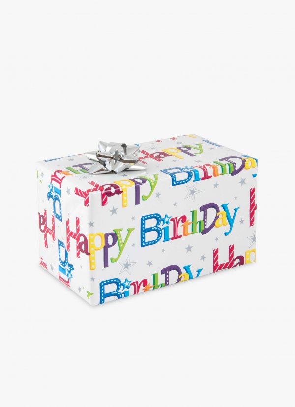 Pakkepaber  "Happy Birthday"