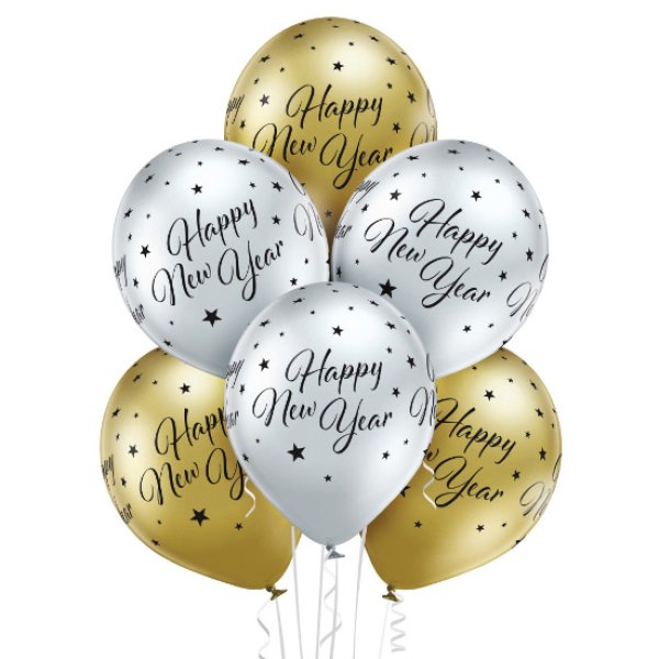 Õhupallid läikiv metallik "Happy New Year"