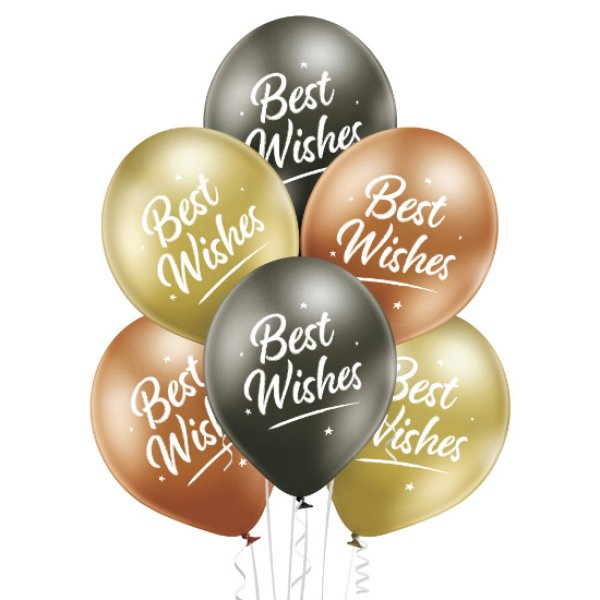 Õhupallid läikiv metallik "Best Wishes"